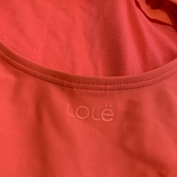 Lolë Salmon Pink V-Neck Criss-Cross Back One-Piece Swimsuit - Size 16 - Picture 2 of 7